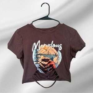 Marvelous Brown Graphic Women's Top